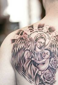 half-side mother and child portrait Tattoos are particularly warm