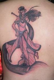back ancient woman tattoo Figure