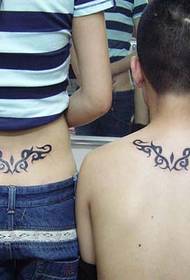 totem couple tattoo pattern