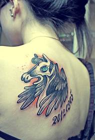 back small Pegasus tattoo scene