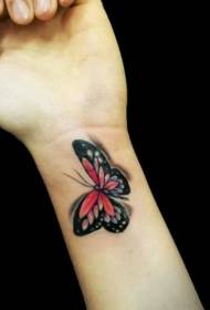 Wrist Stereo Butterfly Tattoo Pattern