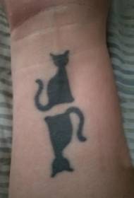 tatu pergelangan tangan haiwan peliharaan pergelangan tangan gambar tato kucing hitam