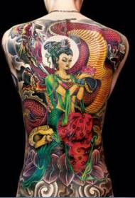 bellesa darrere de la imatge religiosa del tatuatge de Guanyin Feilong