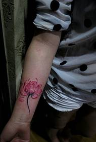 one eye Wrist lotus tattoo pattern that can be seen