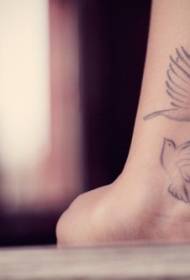 simple and cute two bird tattoo pattern 96236 - love English letter wrist tattoo pattern