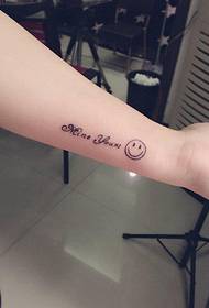 Wrist English Word Smiley Tattoo Pattern