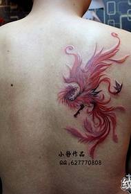 back red phoenix tattoo pattern