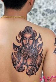 imagen de tatuaje tibetano de Buda virtual hombro trasero