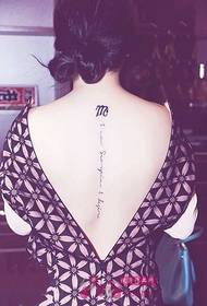 constellation text fashion back tattoo picture