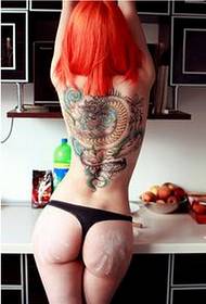 性感魅力国外美女个性后背纹身图片