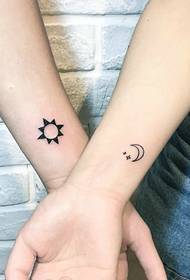 simple and simple arm small couple couple tattoo pattern