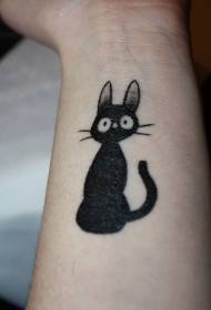 Black Cat Tattoo Pattern on Wrist