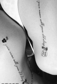 um padrão de tatuagem de letra linda casal