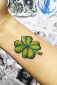 wrist typical color four-leaf clover tattoo pattern