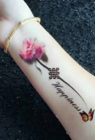Epekto ng tattoo ng tattoo - Ang sanggunian ng pattern ng tattoo para sa isang hanay ng mga sticker ng tattoo sa pulso ng braso