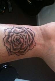 wrist black gray rose tattoo pattern