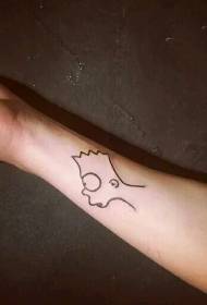 ručni simpatični lik jednostavan uzorak tetovaža