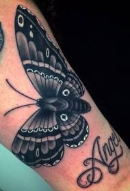 arm black moth letter tattoo ຮູບແບບ