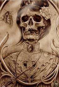 boys back classic 诡 skull 神 religious tattoo picture picture