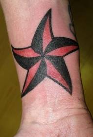 plaukstas locītavas sarkano un melno zvaigžņu tetovējuma modelis 96105 - melns sirds formas tetovējuma raksts uz plaukstas locītavas