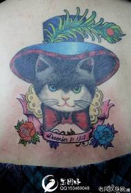 meninas de volta tendência gato bonito tatuagem padrão