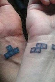 Parhand Tetris tatueringsmönster