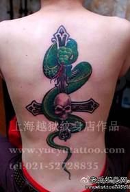 erkek moda yakışıklı yılan ve çapraz dövme deseni