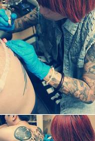 tattoo artist back tattoo scene operation