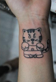 woman arm cartoon tiger tattoo pattern