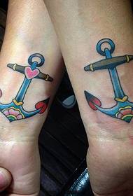 love anchor, cute anchor painted tattoo on the wrist 96263- beautiful totem tattoo on the wrist