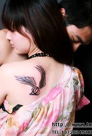back wings couple tattoo picture