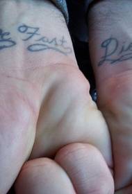 English tattoo on wrist