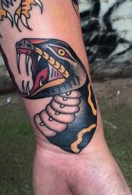 new school color wrist evil snake tattoo pattern