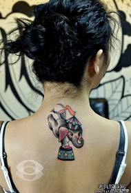 skjønnhet tilbake Søt trend baby elefant tatoveringsmønster