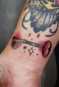 Зглобот стар стил чуден тетоважа на клучеви во боја