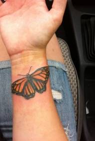realistic butterfly wrist tattoo pattern