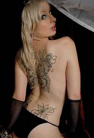 European beauty sexy beautiful charm charming back tattoo picture