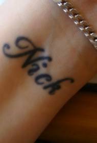 Friendship English alphabet tattoo pattern on the wrist