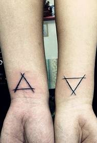 Wrist couple geometric pattern tattoo tattoo