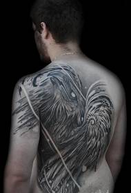 itim na phoenix tattoo pattern sa likod