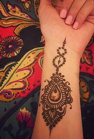fashionable and beautiful Hand wrist Henna tattoo tattoo