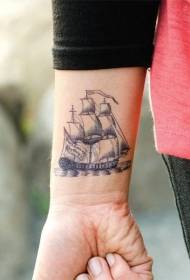 pols swart seilboot persoonlikheid tattoo patroon