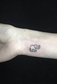 Baile živali zapestje tattoo zapestje na sliki črne slon tetovaže