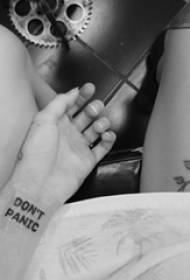 girl wrist on black line sketch creative literary flower body tattoo picture