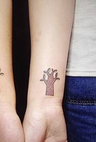 wrist couple small tree tattoo pattern fashion good-looking