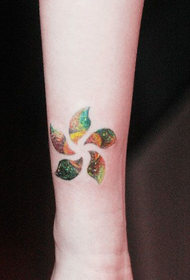 Rainbow Windmill Fashion Wrist Tattoo