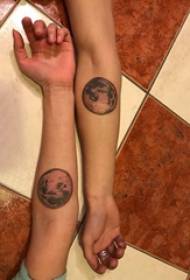 couple tattoo small pattern wrist couple wrists on black planet tattoo pictures