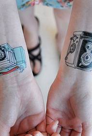 retro camera fashion wrist tattoo