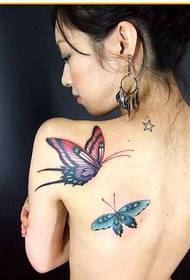 sexy mm înapoi două Frumoase și frumoase poza tatuaj fluture