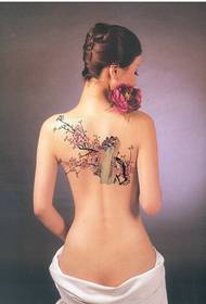 fashion sexy female back peach peach safflower tattoo